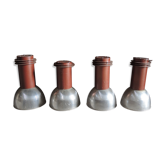 Set of 4 industrial hangings  in steel and Polycarbonate