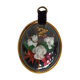 Frame dried flowers and synthetic flowers of oval shape Bombé