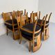 Set of 8 19th century Biedermeier art deco chairs in walnut with new upholstery