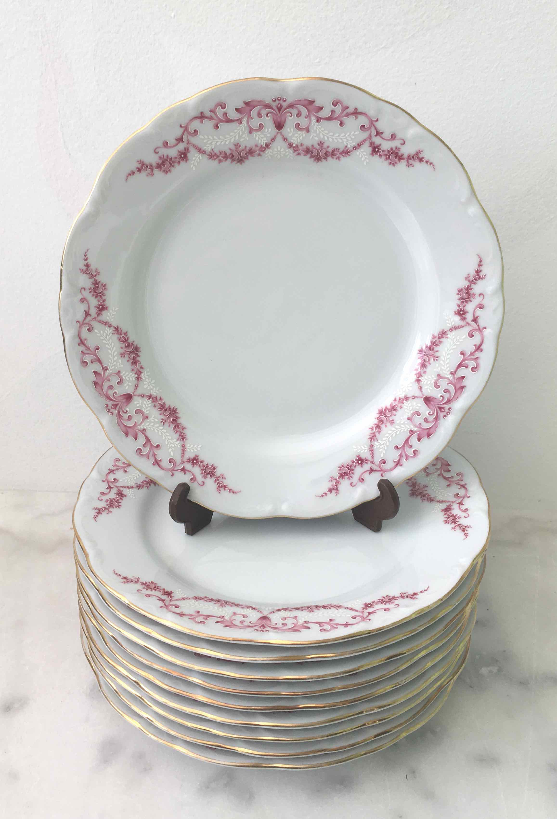 10 porcelain dessert plates