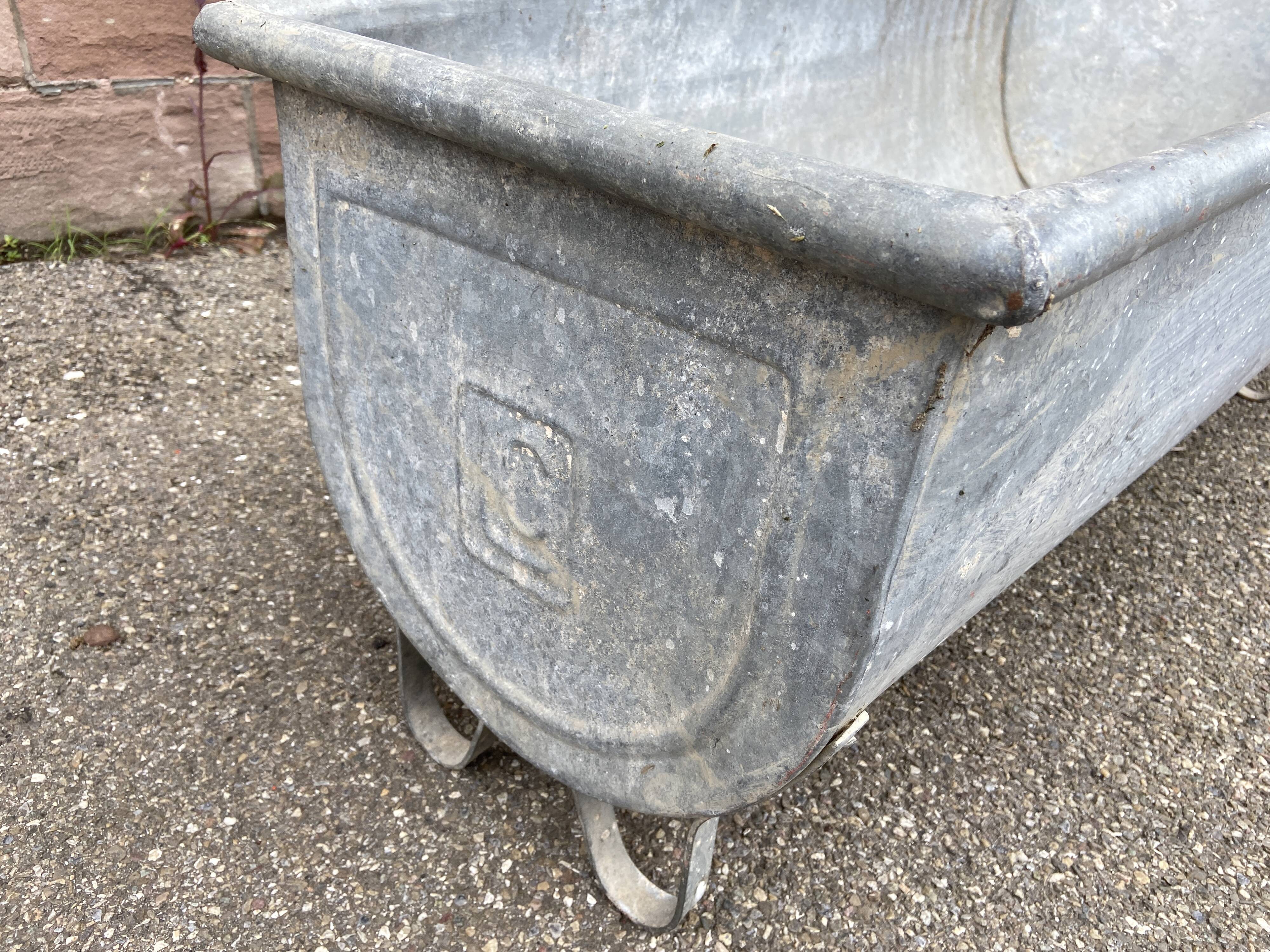 Baignoire adulte zinc galvanisee vintage 1940