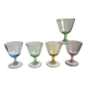 Set of 5 glasses with colored glass shot shot 70s