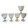 Set of 5 glasses with colored glass shot shot 70s