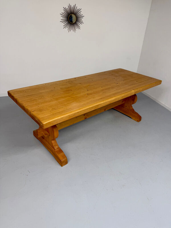 Ancienne table en pin monastère ferme / chalet années 60 vintage XXL