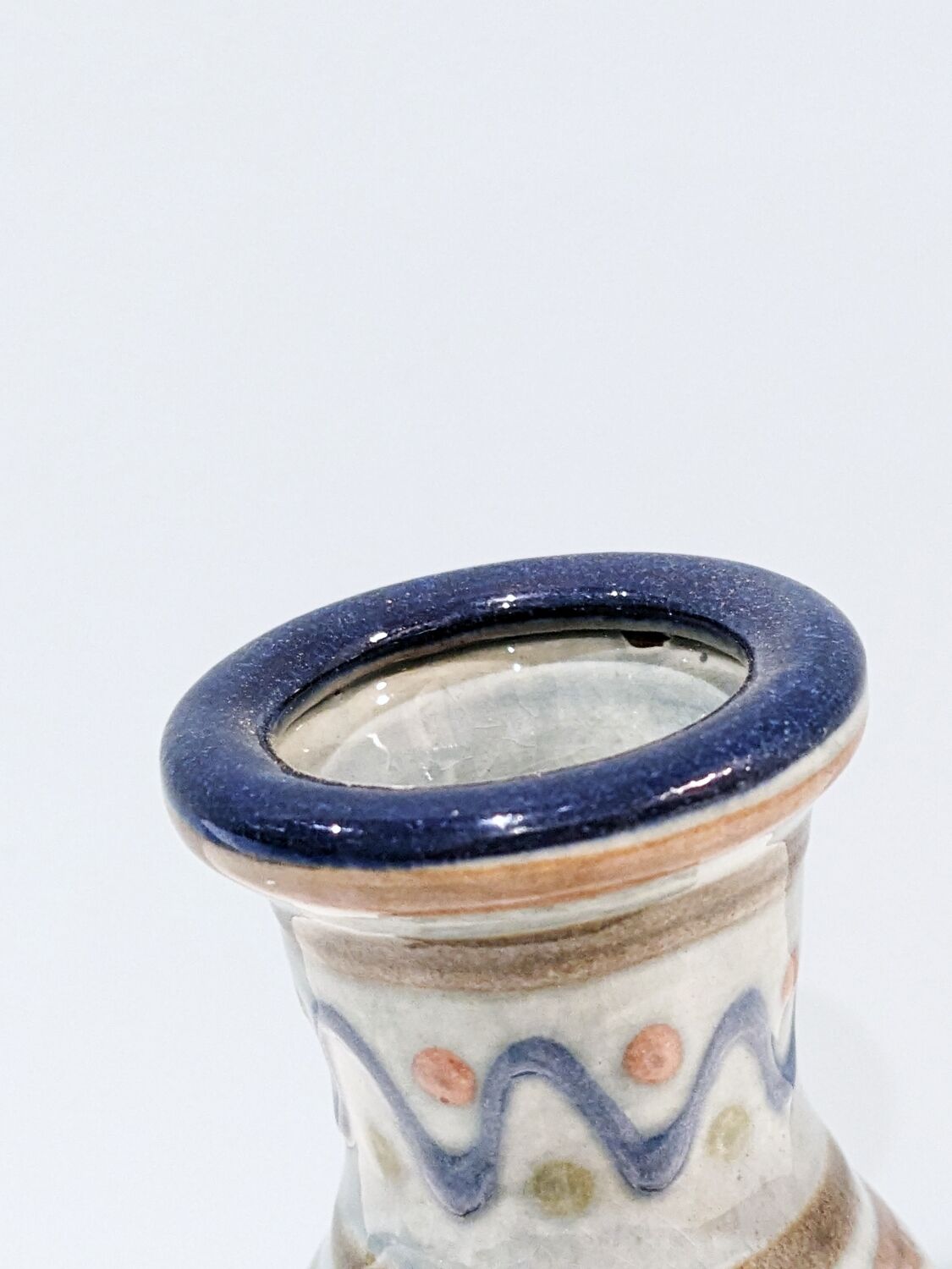 Candle holder with handle and vintage '80 cup in glazed ceramic. Signed Vilá Clara. In perfect condition.