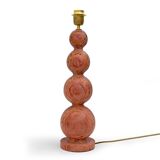 Pair of Italian Modern Red Travertine Sphere Lamps