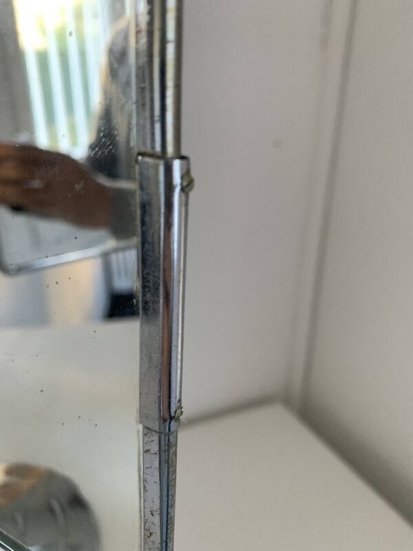 Miroir triptyque de barbier pied biseauté, 1940