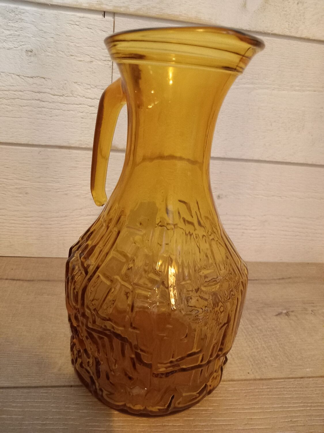 Vintage amber glass pitcher