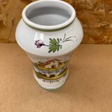 Ancien vase e. tessier la licorne céramique blanche décor peint vintage