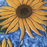Ceramic trivet. Sunflower patterns.