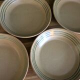 4 deep stoneware plates from Sarreguemines, Chaumière model
