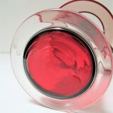 Lampe verre rouge et laiton vintage