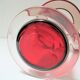 Red glass lamp and vintage brass