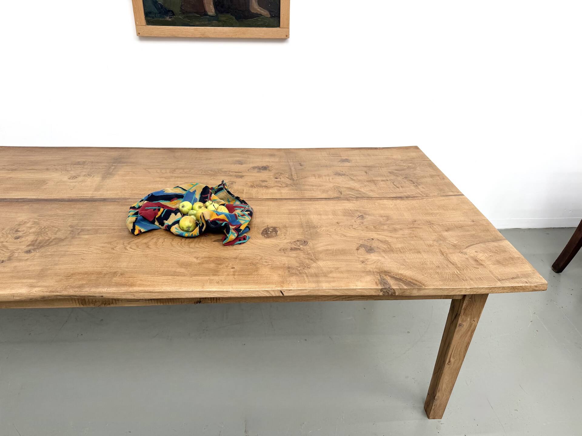 Very large farmhouse table in solid oak, 1950s – L300 cm