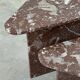 Set of 2 Belgian Rouge Griotte marble coffee tables, vintage postmodern nesting