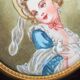 Miniature peinte à la main d'apres Fragonard cadre en bois vers 1900