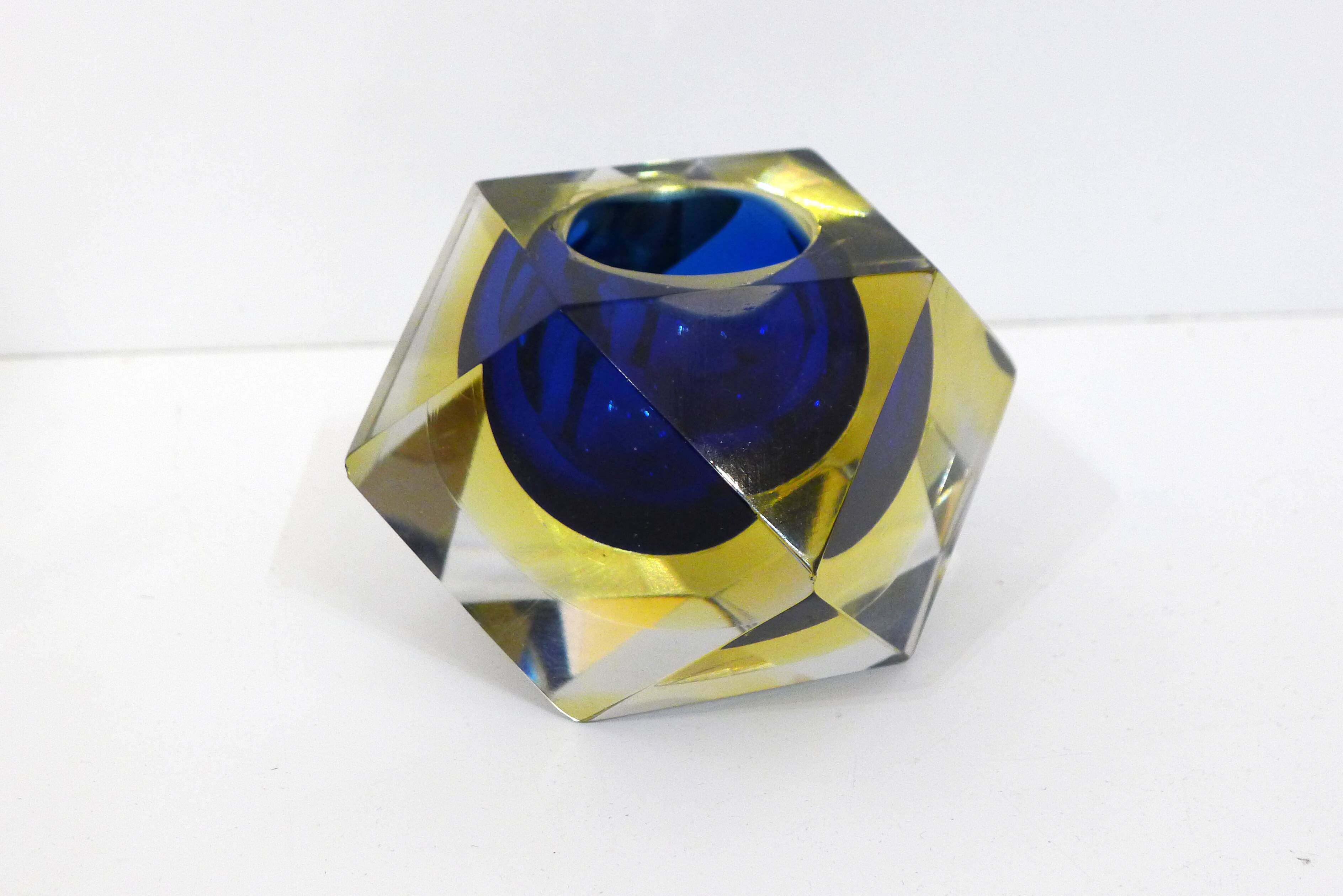 Ashtray Sommerso Murano 1960' faceted