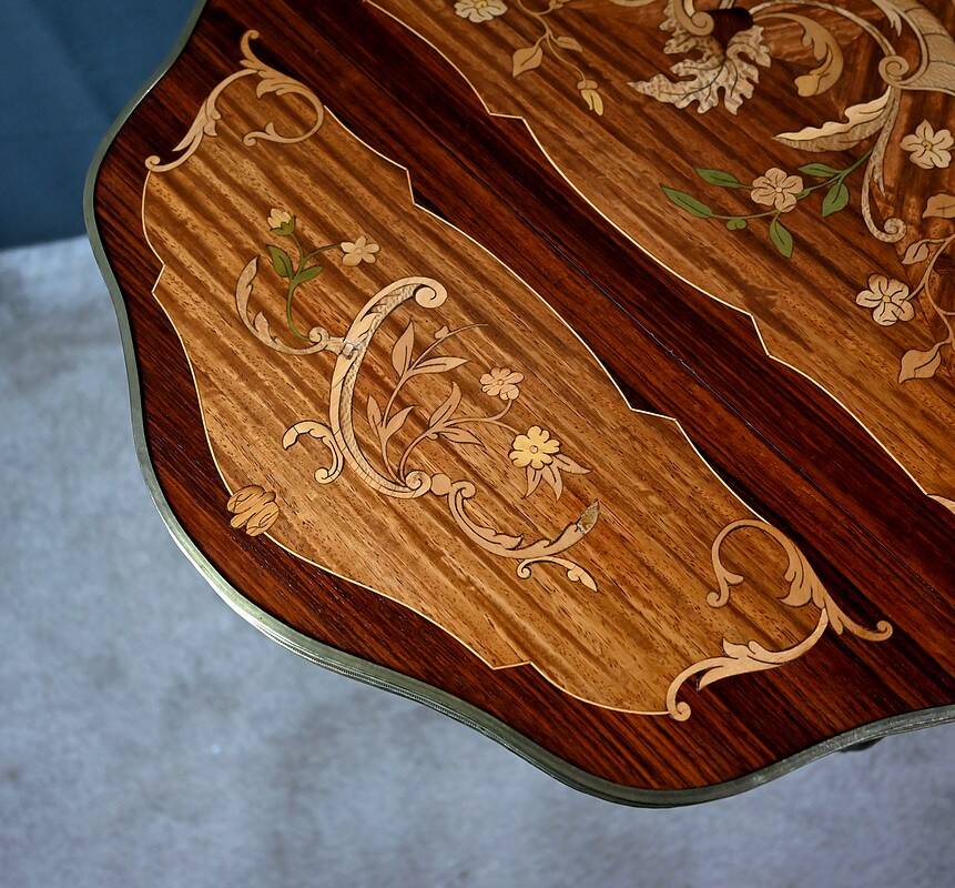 Small Folding Table in Mahogany, Napoléon III period – 2nd half of the 19th century