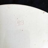 Old painted earthenware coaster decoration boats XXth