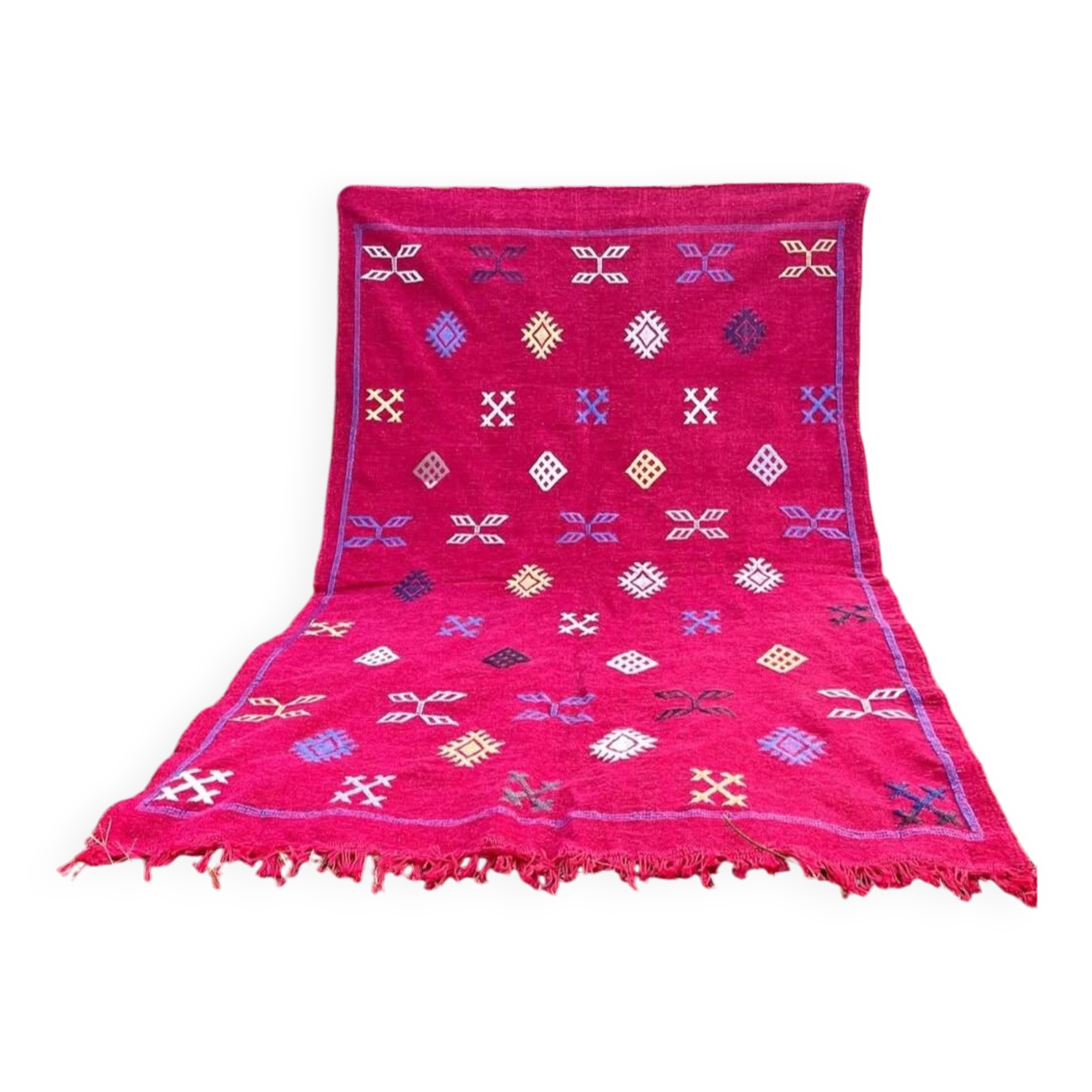 Handmade Berber rug with natural wool Unique rug