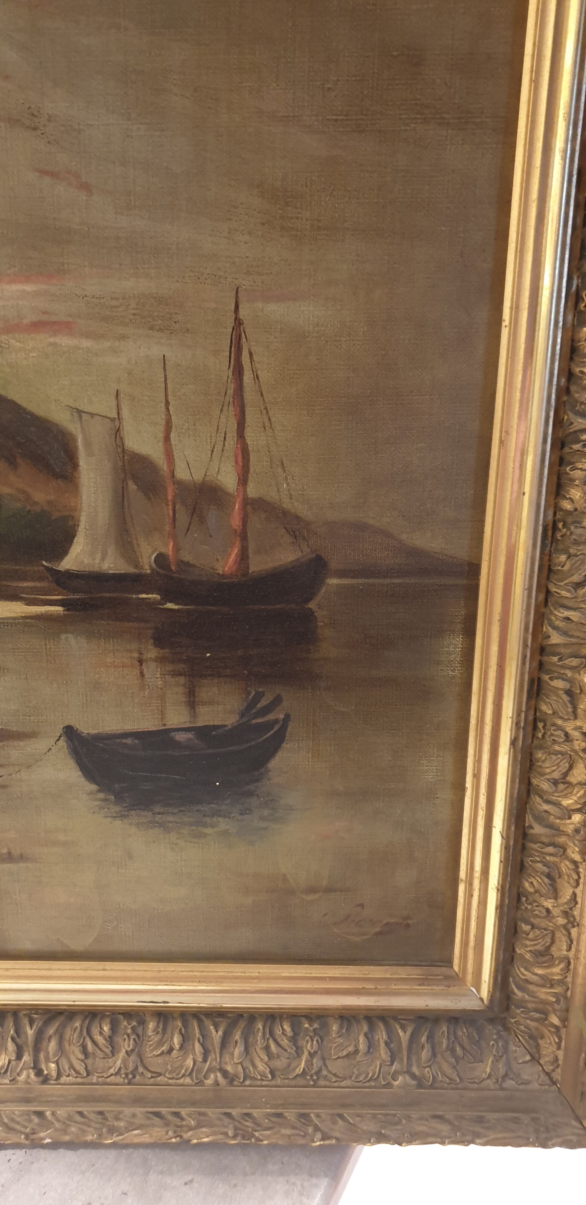 Safe oil Marine canvas in the moonlight