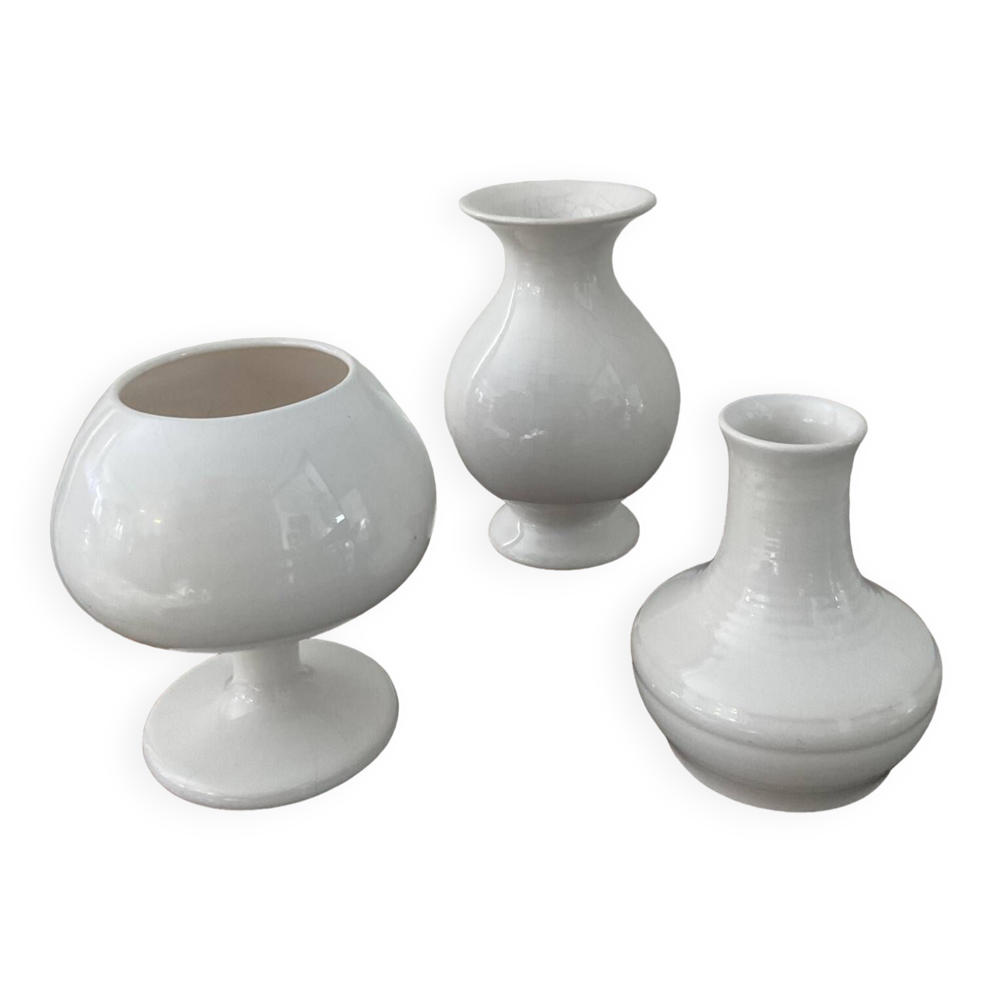 Trio de vases vintage en céramique années 60-70