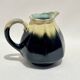 Alpho pitcher in flamed black yellow stoneware vintage 1930 1940 water jug