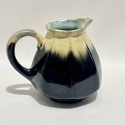 Alpho pitcher in flamed black yellow stoneware vintage 1930 1940 water jug