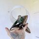 Pair of ceramic lamps in free-form triangle shape