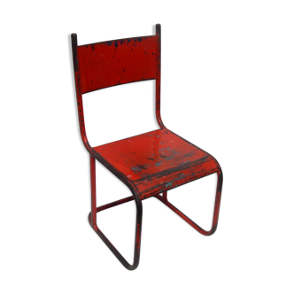 Old metal red child chair