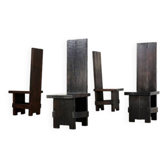 Edoardo Landi Rare Set of 4 Model S42 Chairs for Studio D Italy 1970s