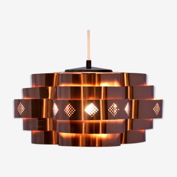 Danish hanging lamp in copper by Werners Schou for Coronell Elektro, 1960s