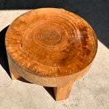 Quadripod coffee table in solid wood monoxyl natural color (dark)