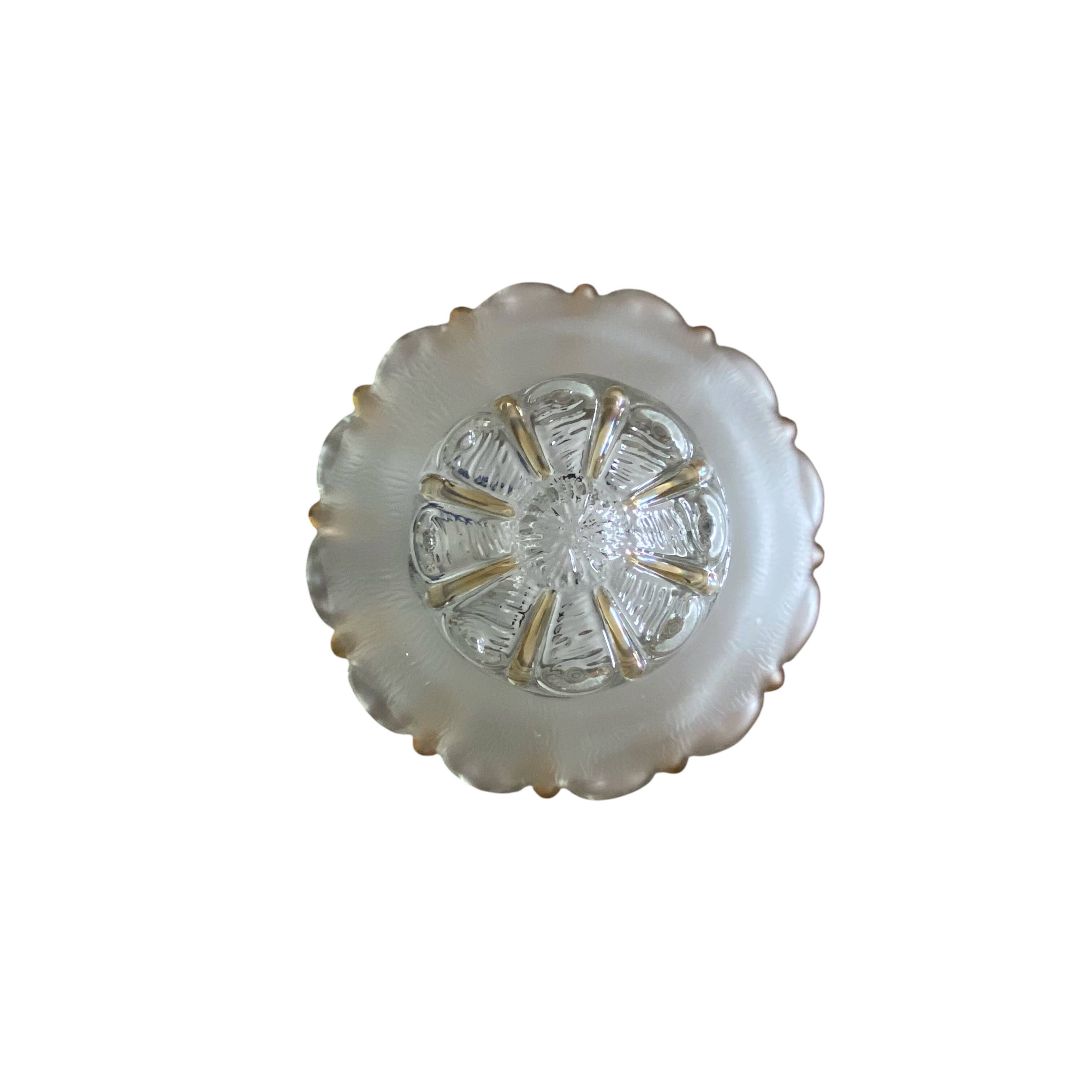Wall-mounted ceiling light with transparent and amber glass, vintage luminaire.