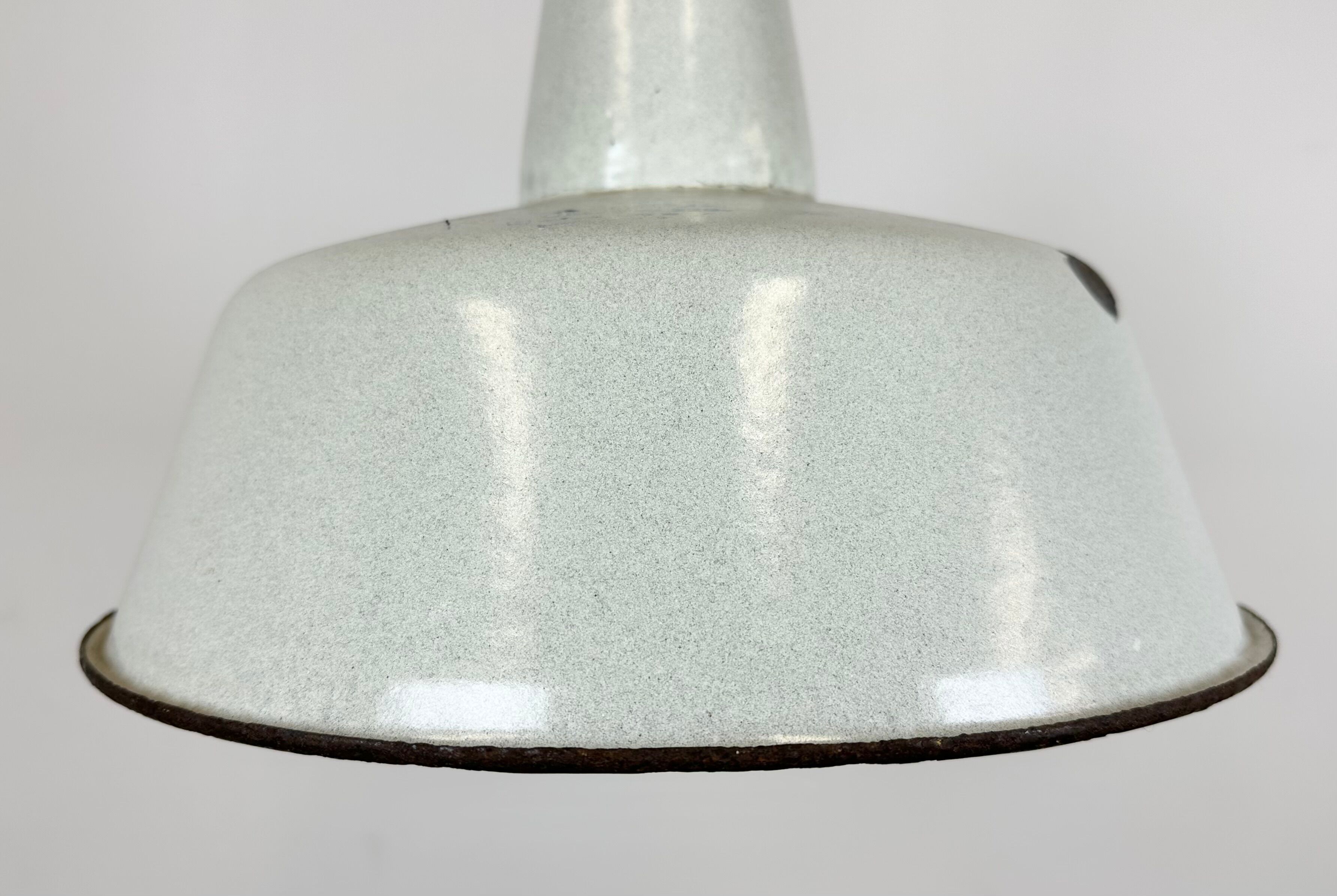 Industrial White Enamel Factory Pendant Lamp from Zaos, 1960s