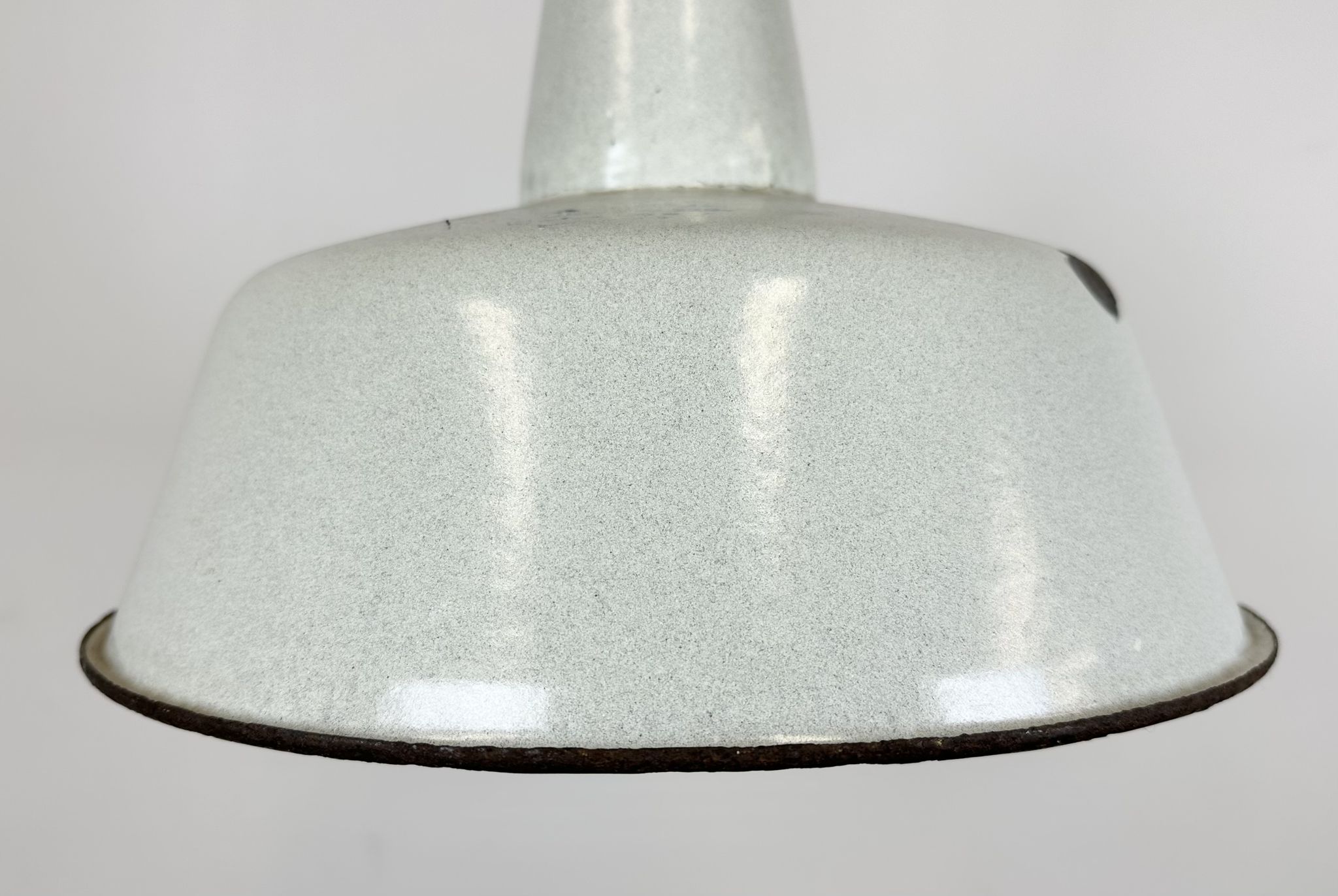 Industrial White Enamel Factory Pendant Lamp from Zaos, 1960s