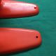 Pair of Patère coat rack Syla France plastic orange design 70s