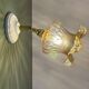 Vintage amber glass tulip wall light