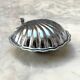 Antique silver-plated shell butter dish
