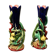 Paires de vases à décor de fleurs sarguemines majolica