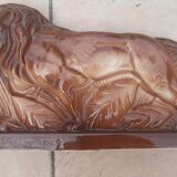 Lion stylized art deco earthenware of Saint Clement