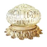 Vintage ceiling light in molded glass and golden brass