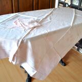 Lot 1 Nappe et 6 serviettes en métis rose poudré vintage 140 x 120