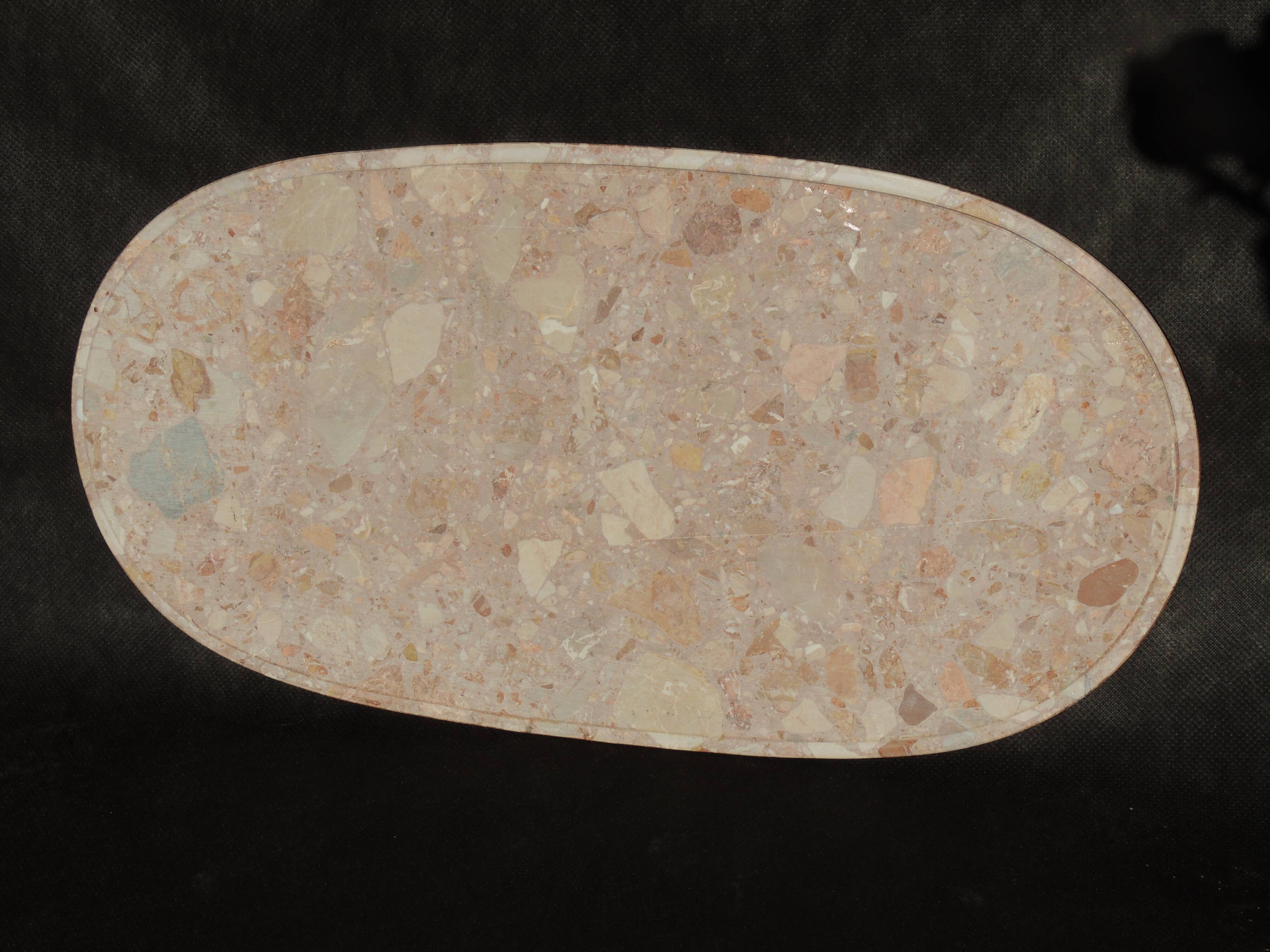 Coffee table ovalewood and marble pink salmon