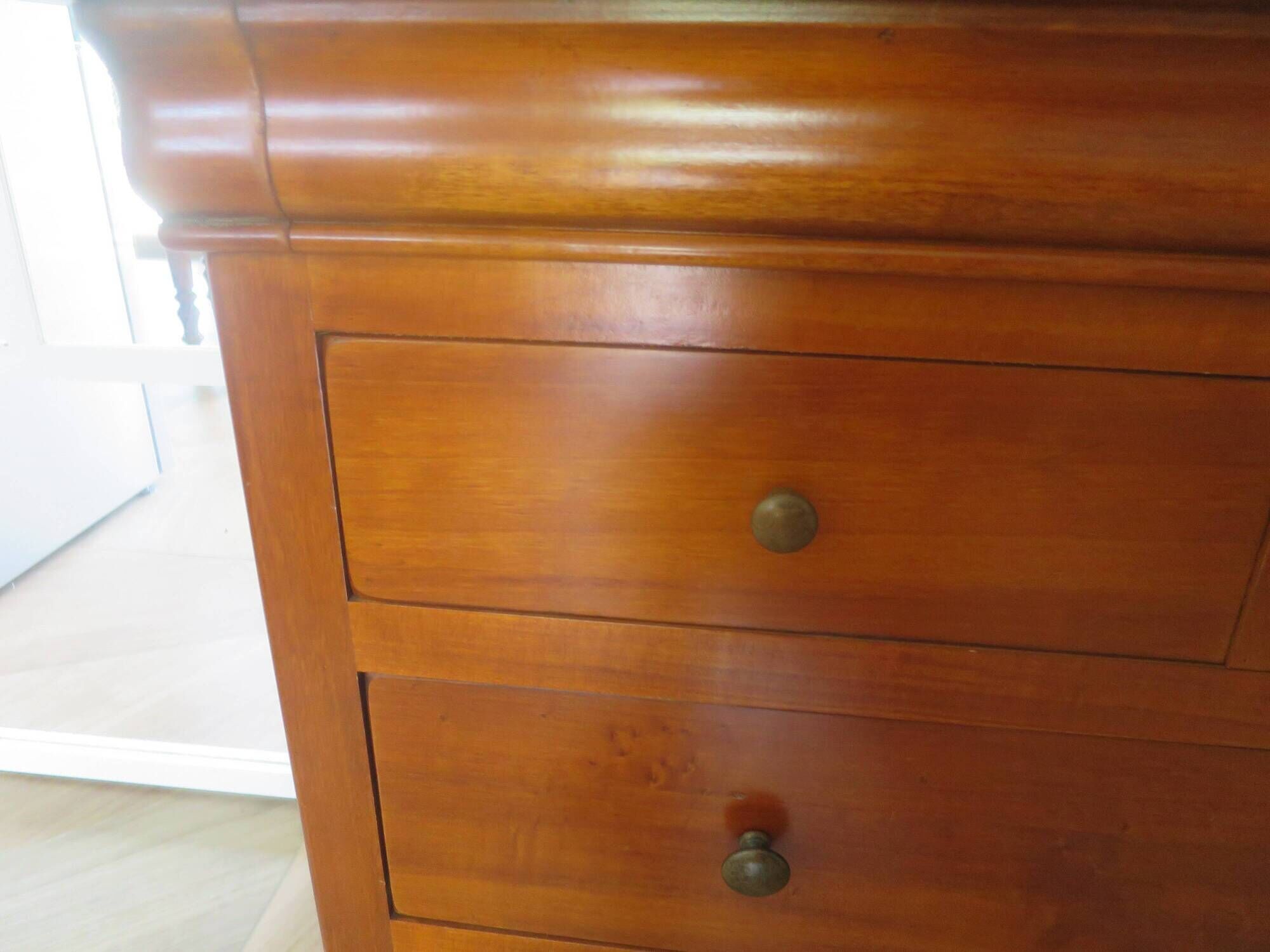 Vintage commode secretary dressing table sliding top 7 drawers cherry wood