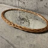 70s wicker mirror