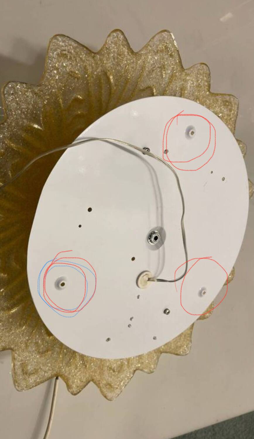 Plafonniers en verre de Murano, ensemble de 2