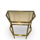Table d'appoint italienne demi-hexagonale en laiton des années 1970.