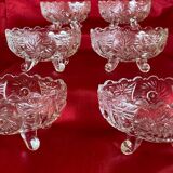 Set of 6 baroque cups on foot