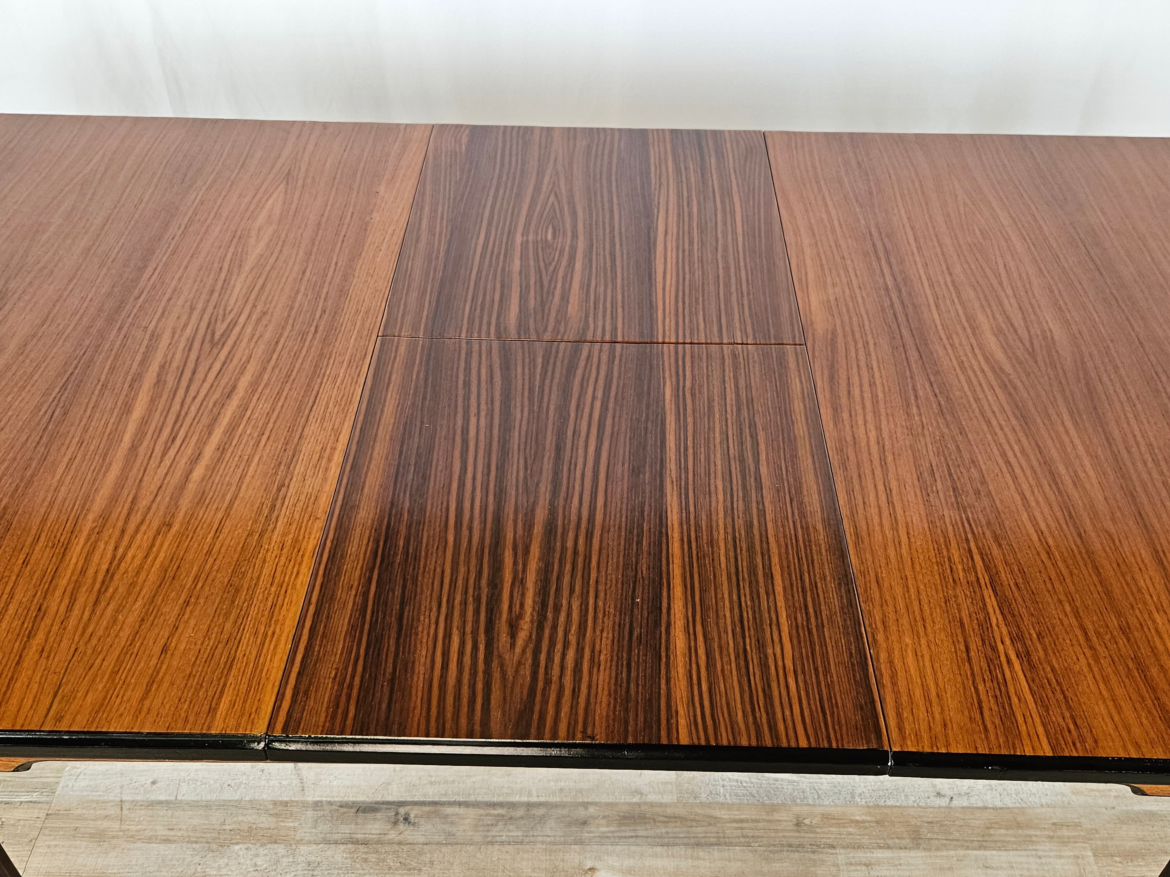 Table à manger extensible de style scandinave en noyer et ébène